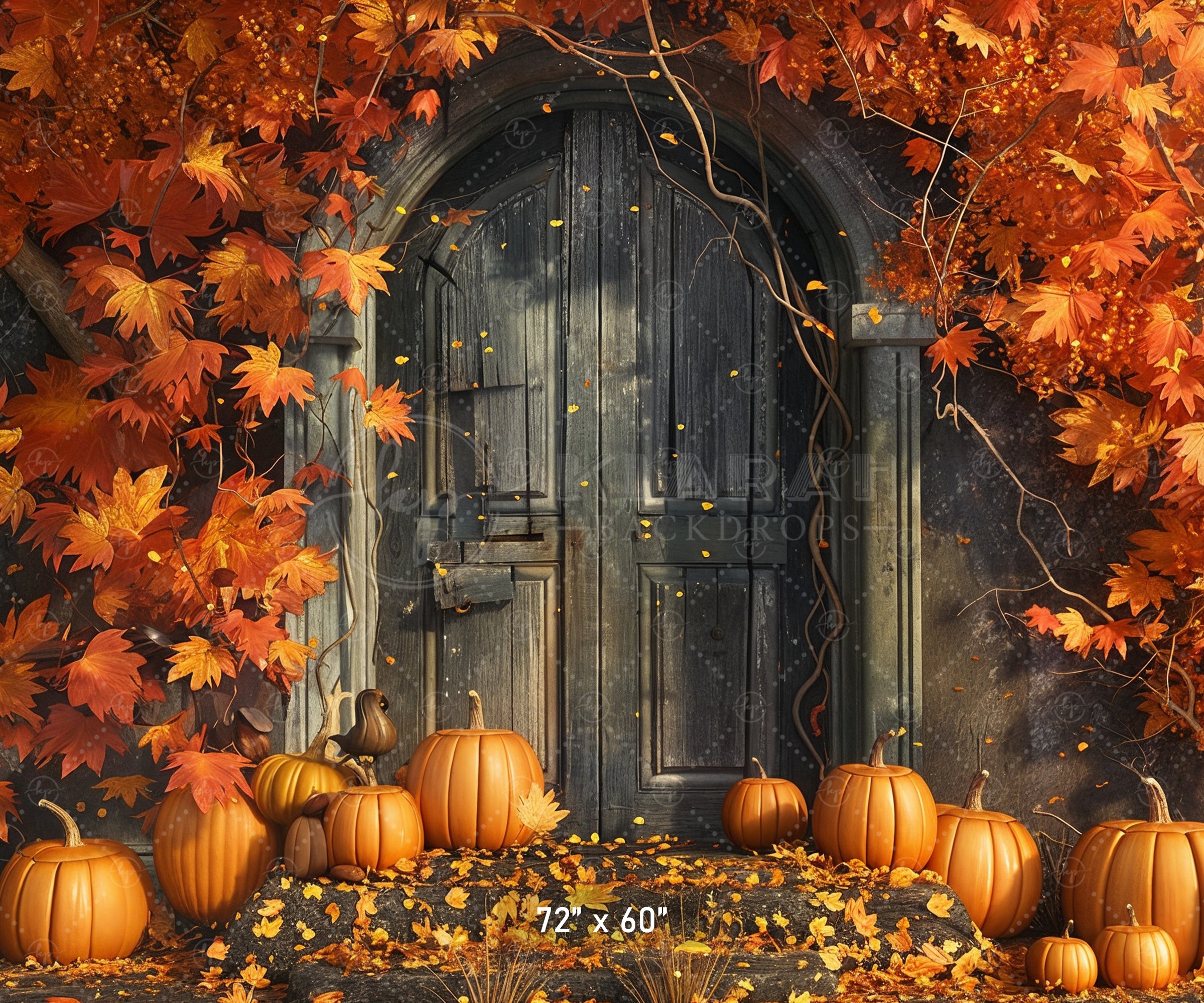 Haunted Autumn Door Bckdrop