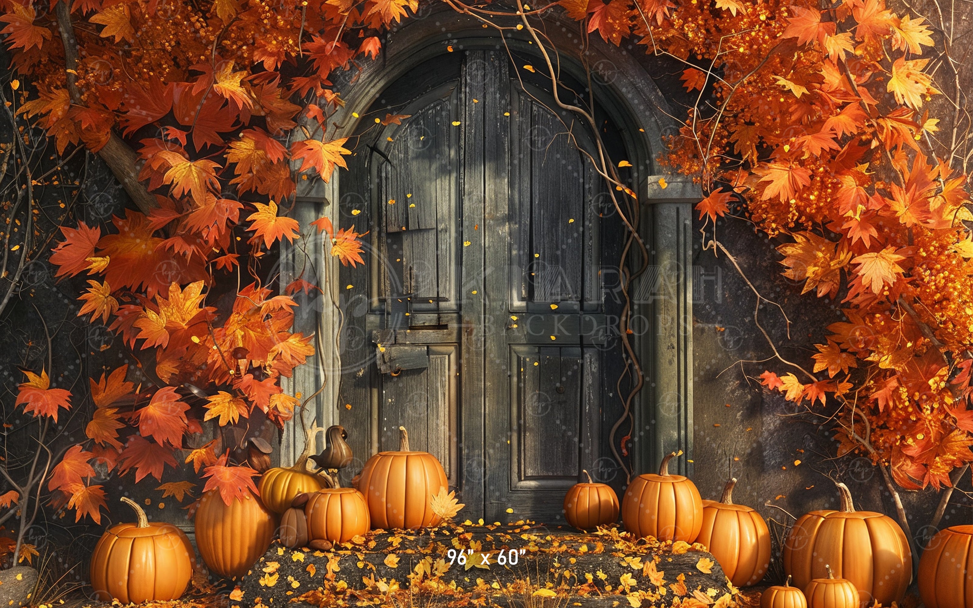 Haunted Autumn Door Bckdrop