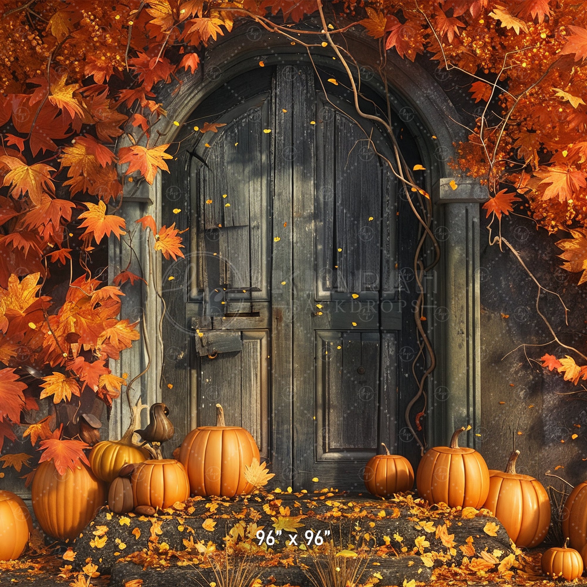 Haunted Autumn Door Bckdrop