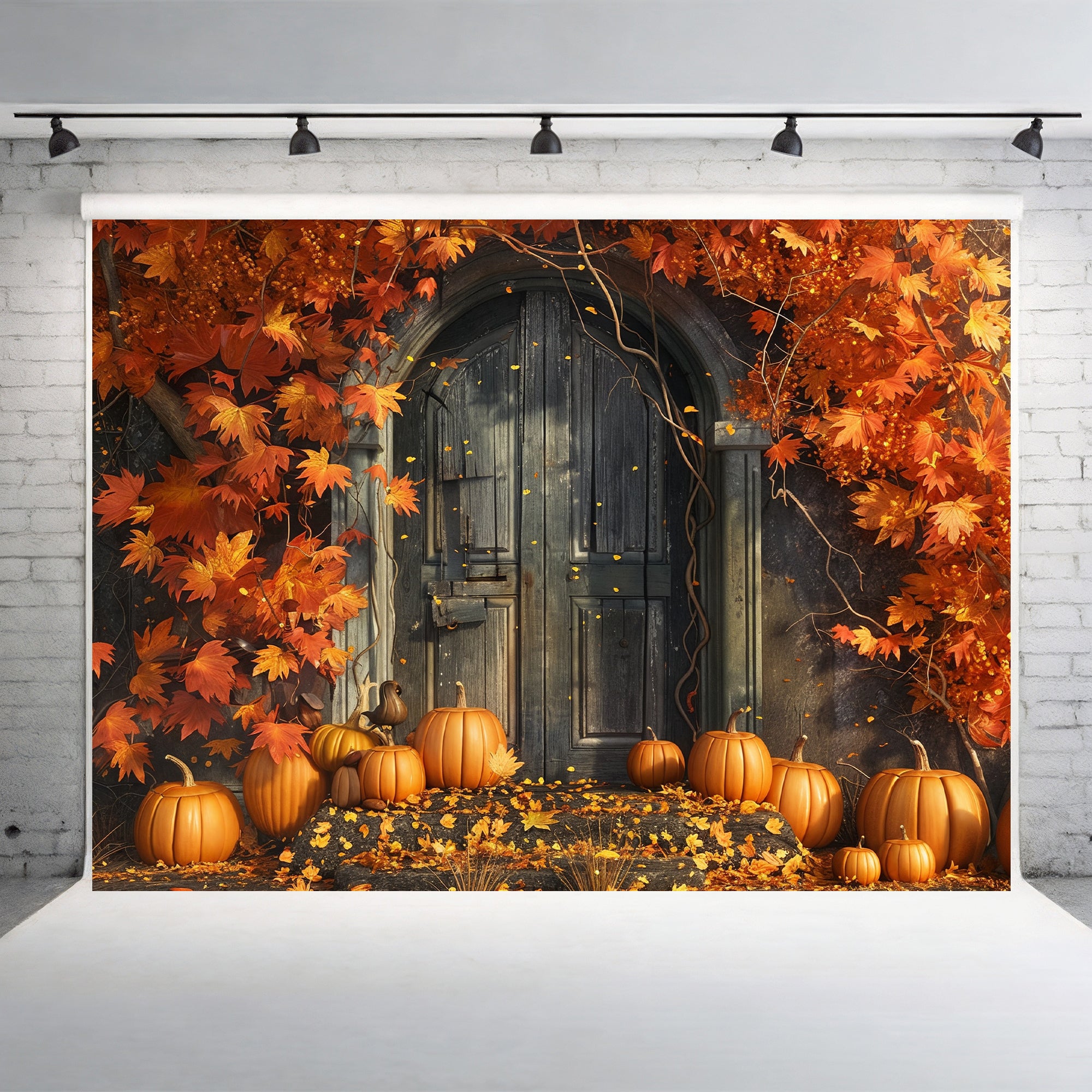 Haunted Autumn Door Bckdrop