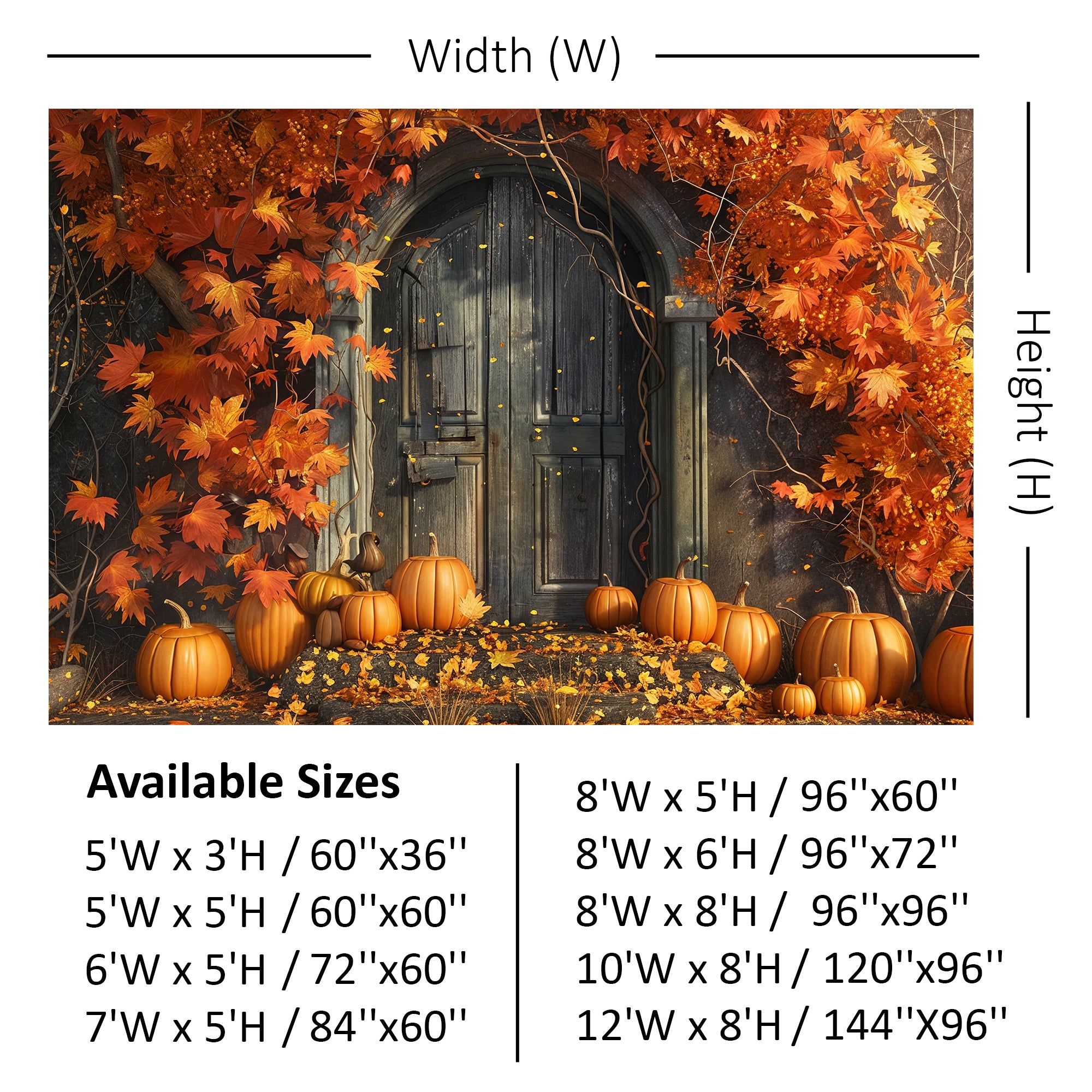 Haunted Autumn Door Bckdrop