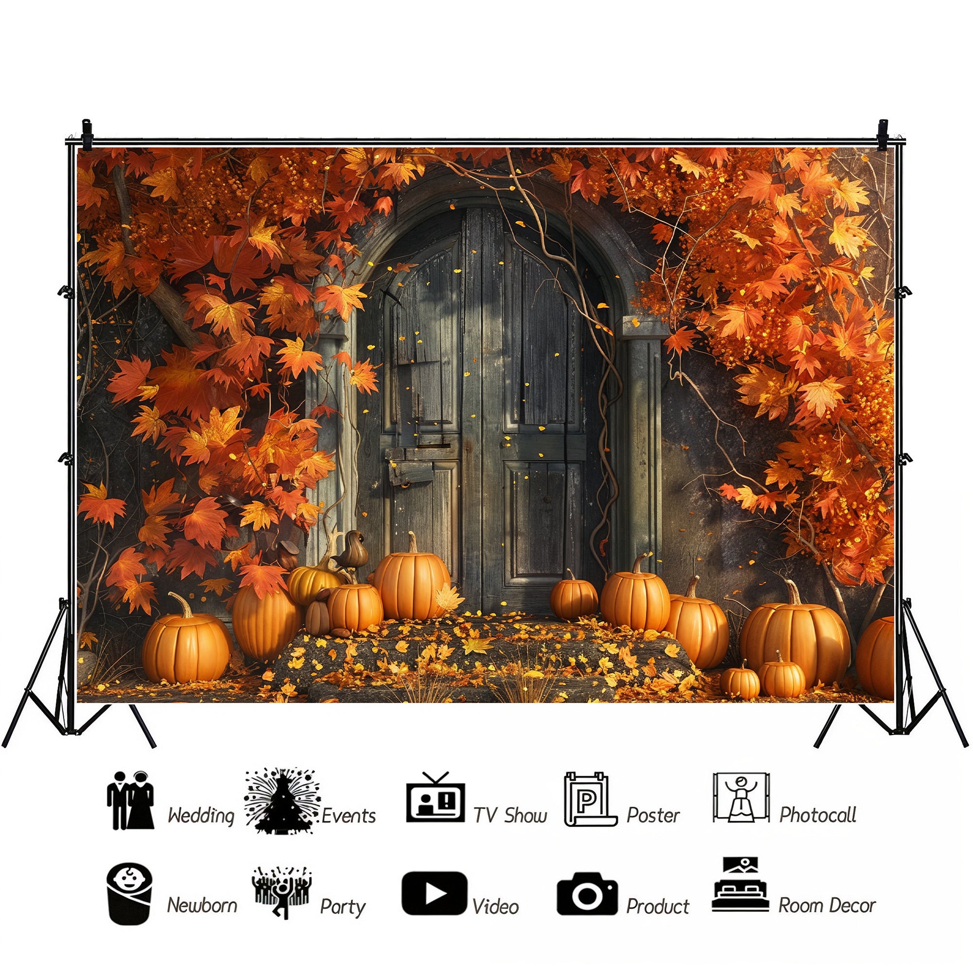 Haunted Autumn Door Bckdrop