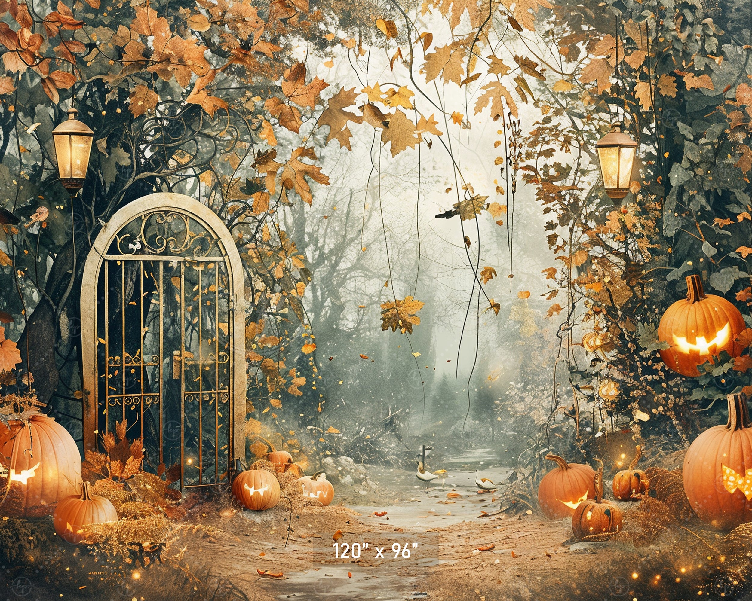 Spooky Forest Gate Backdrop