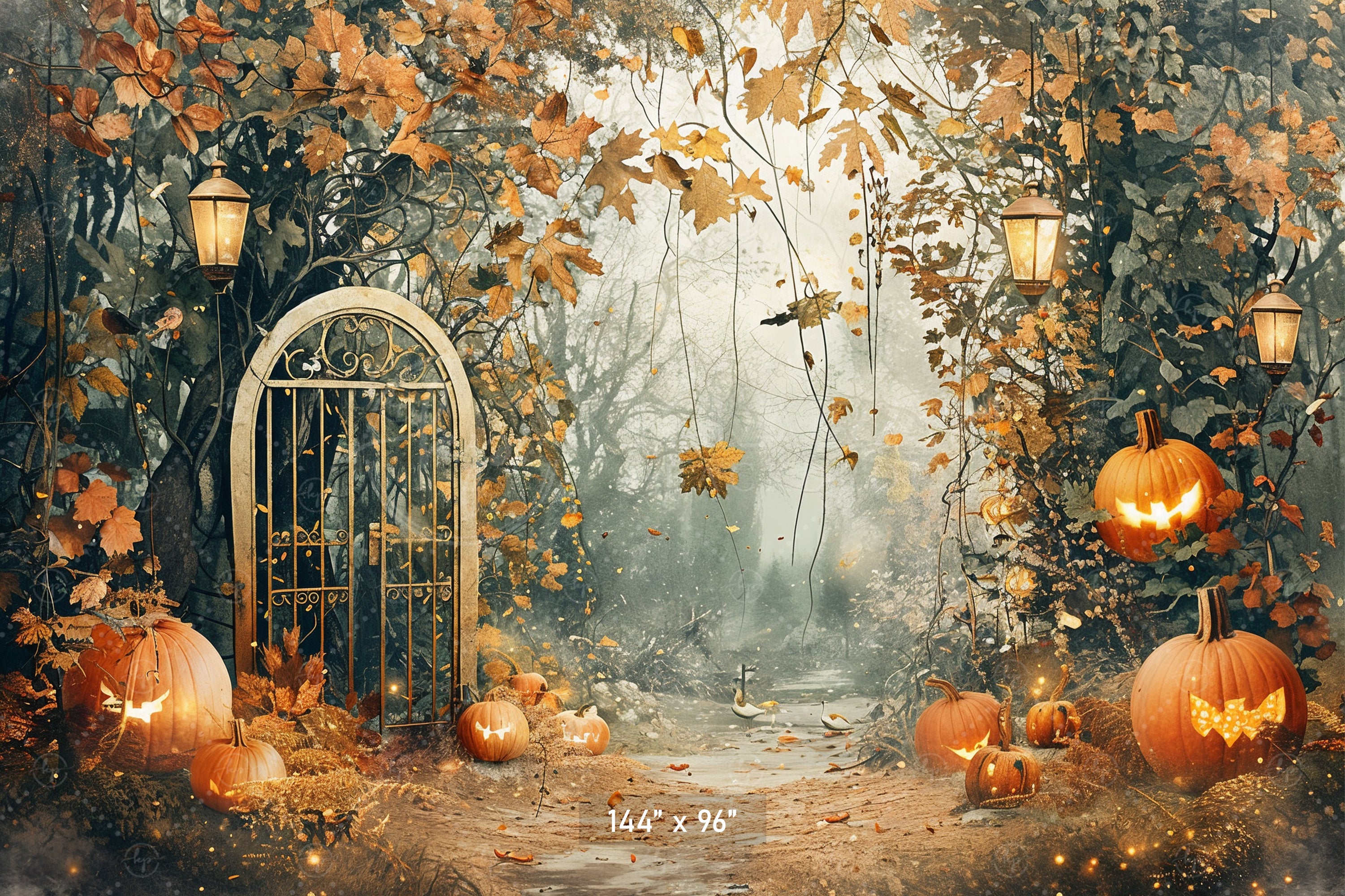 Spooky Forest Gate Backdrop