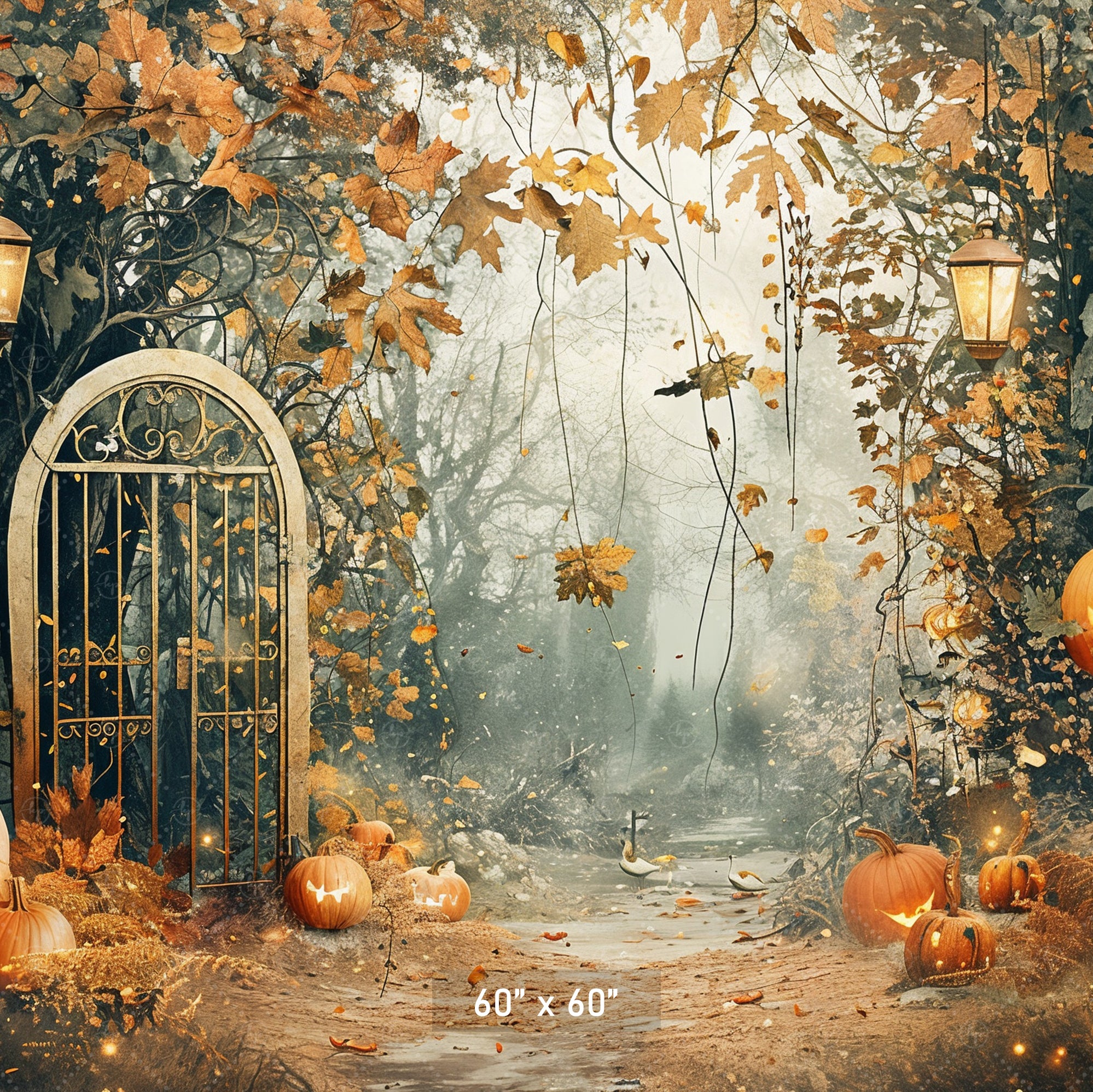 Spooky Forest Gate Backdrop