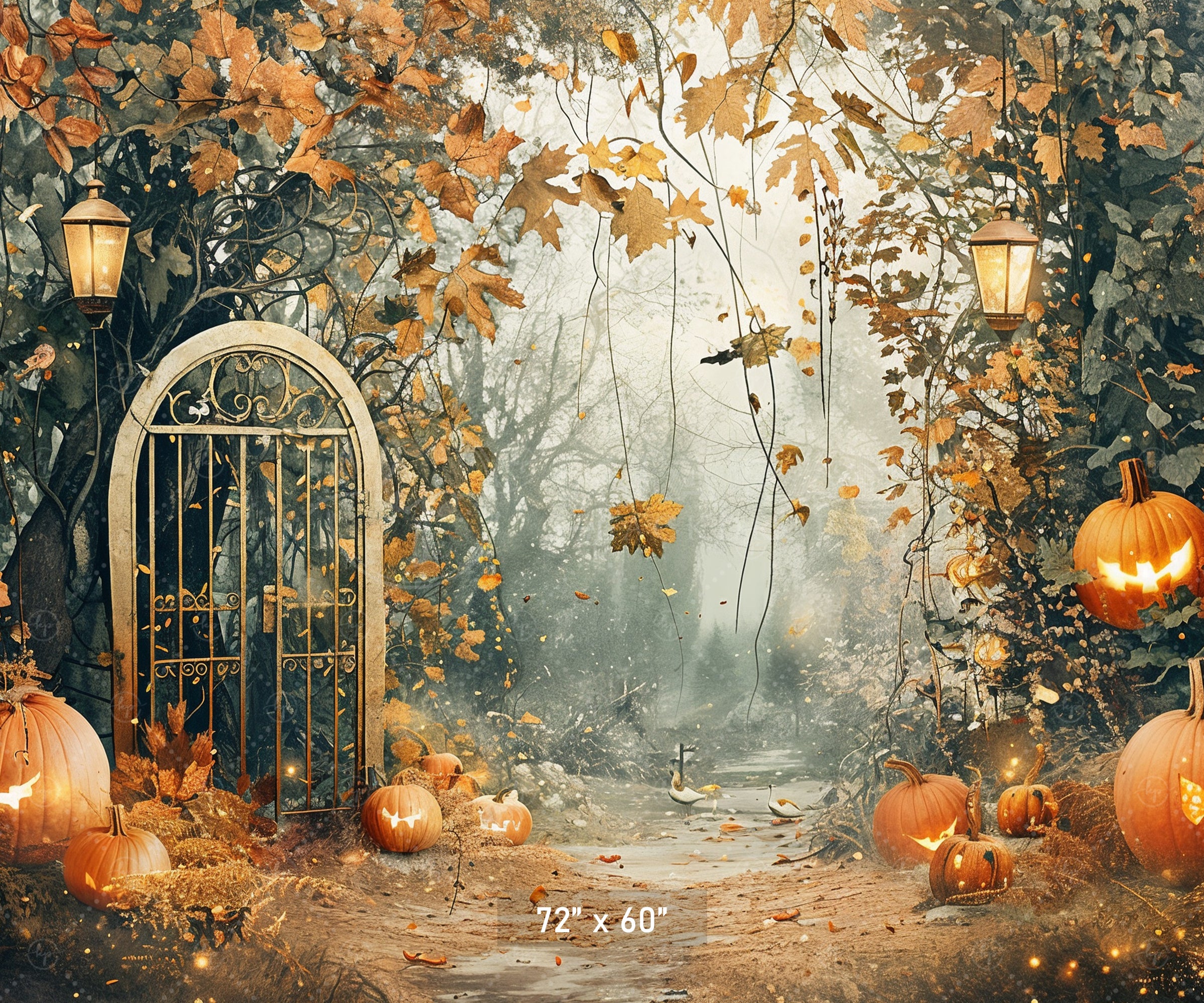 Spooky Forest Gate Backdrop