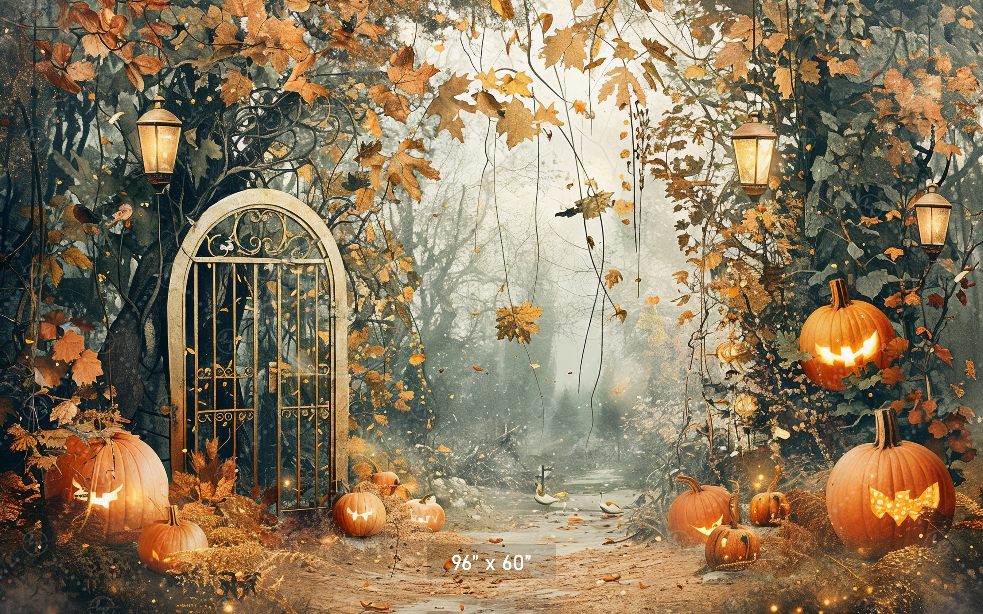 Spooky Forest Gate Backdrop