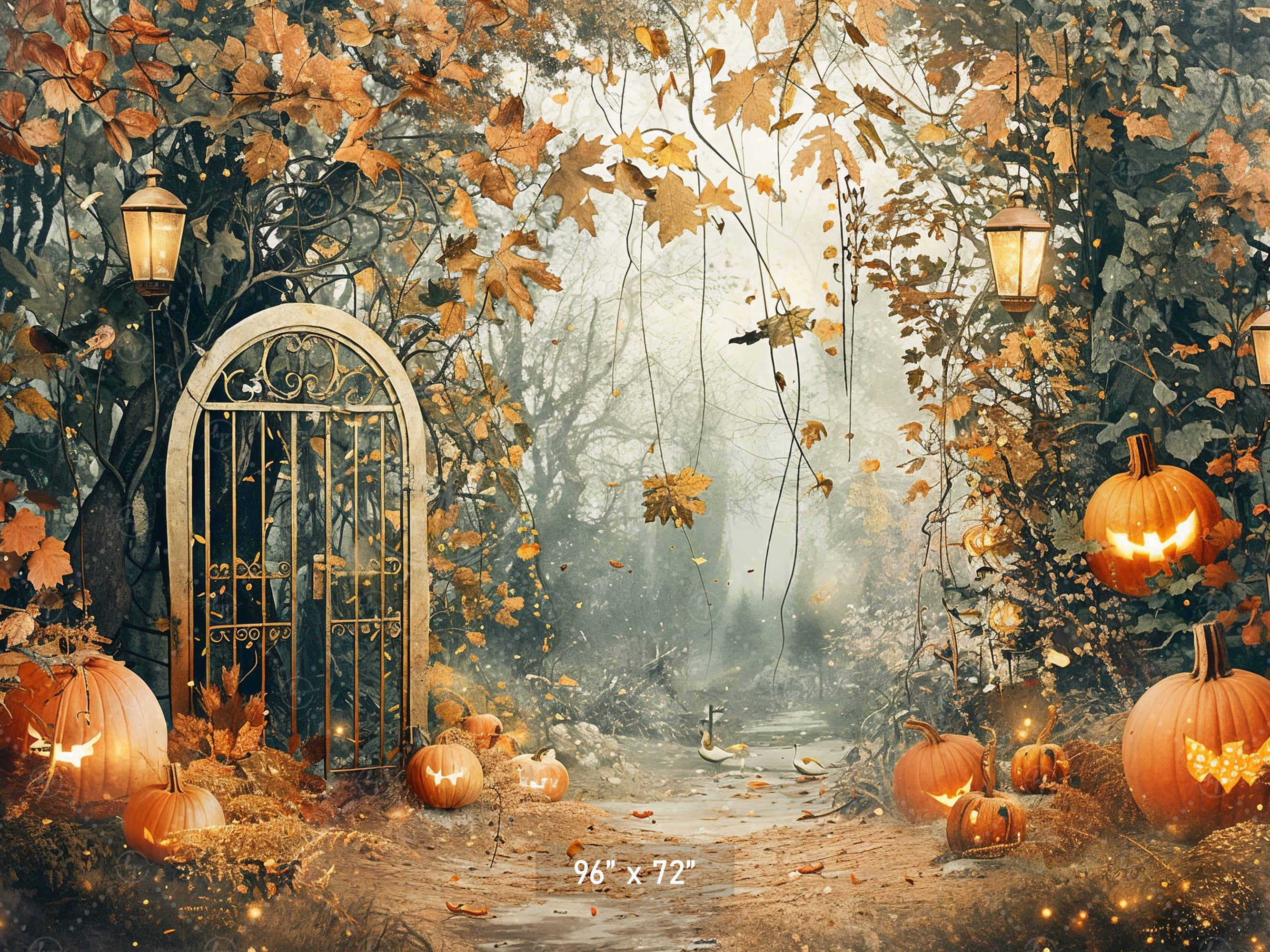 Spooky Forest Gate Backdrop