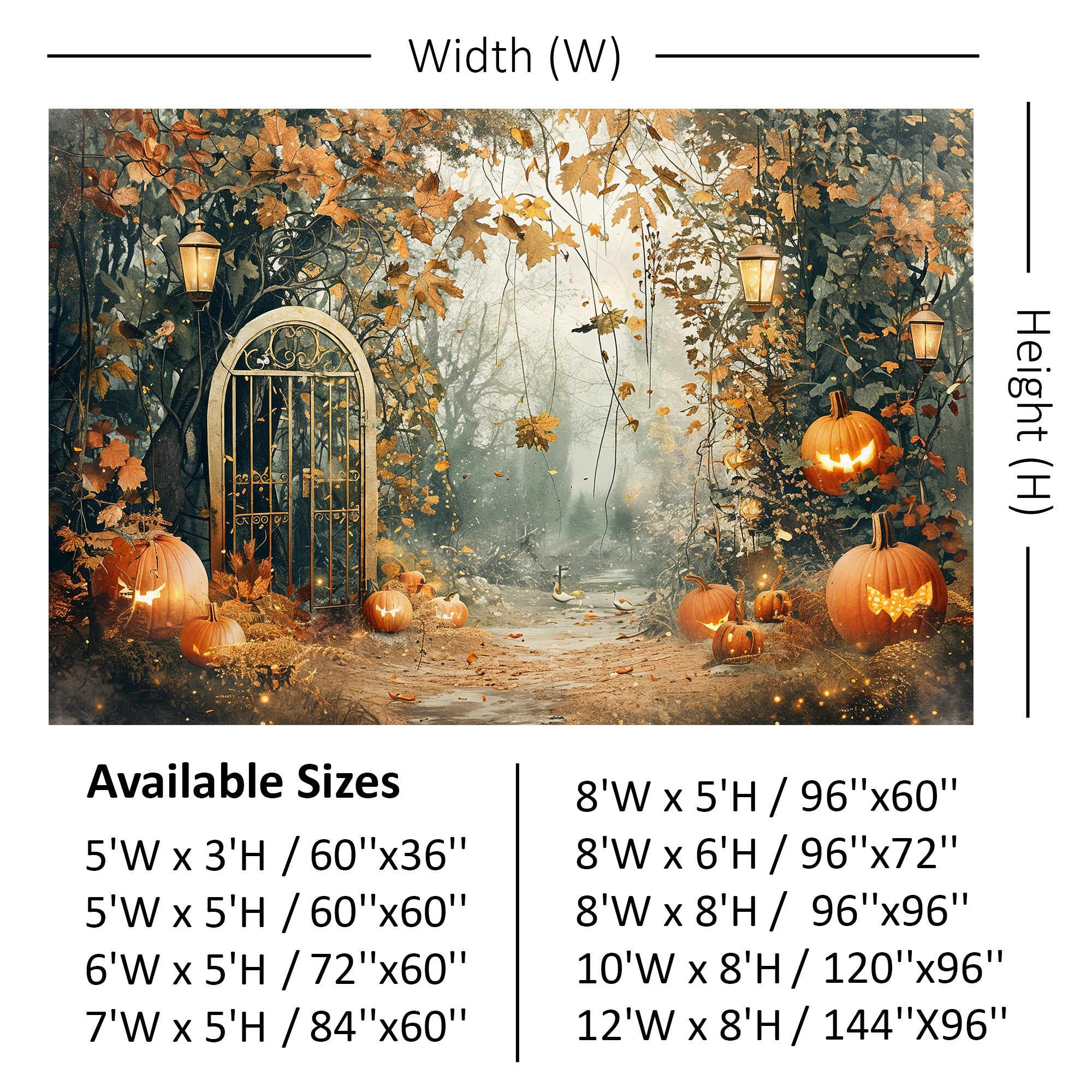 Spooky Forest Gate Backdrop