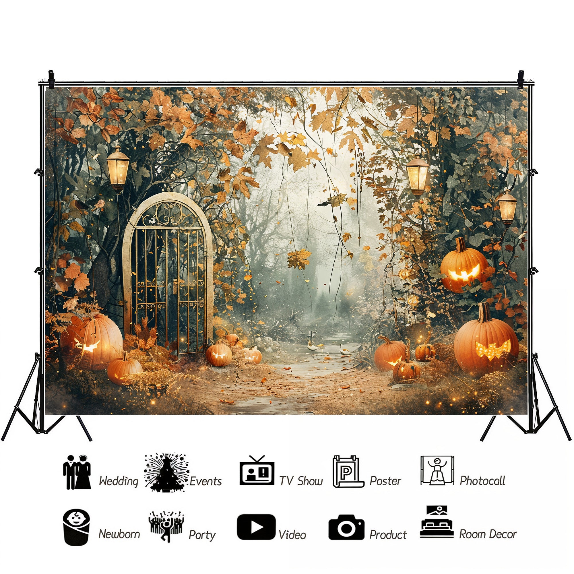 Spooky Forest Gate Backdrop