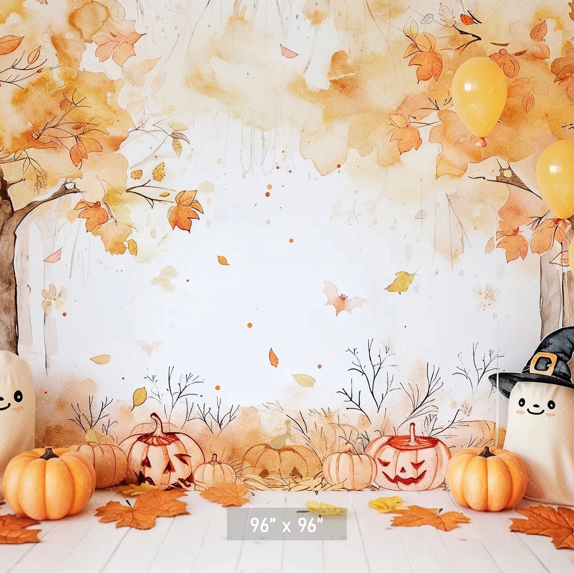 Cute Halloween Woodland Backdrop