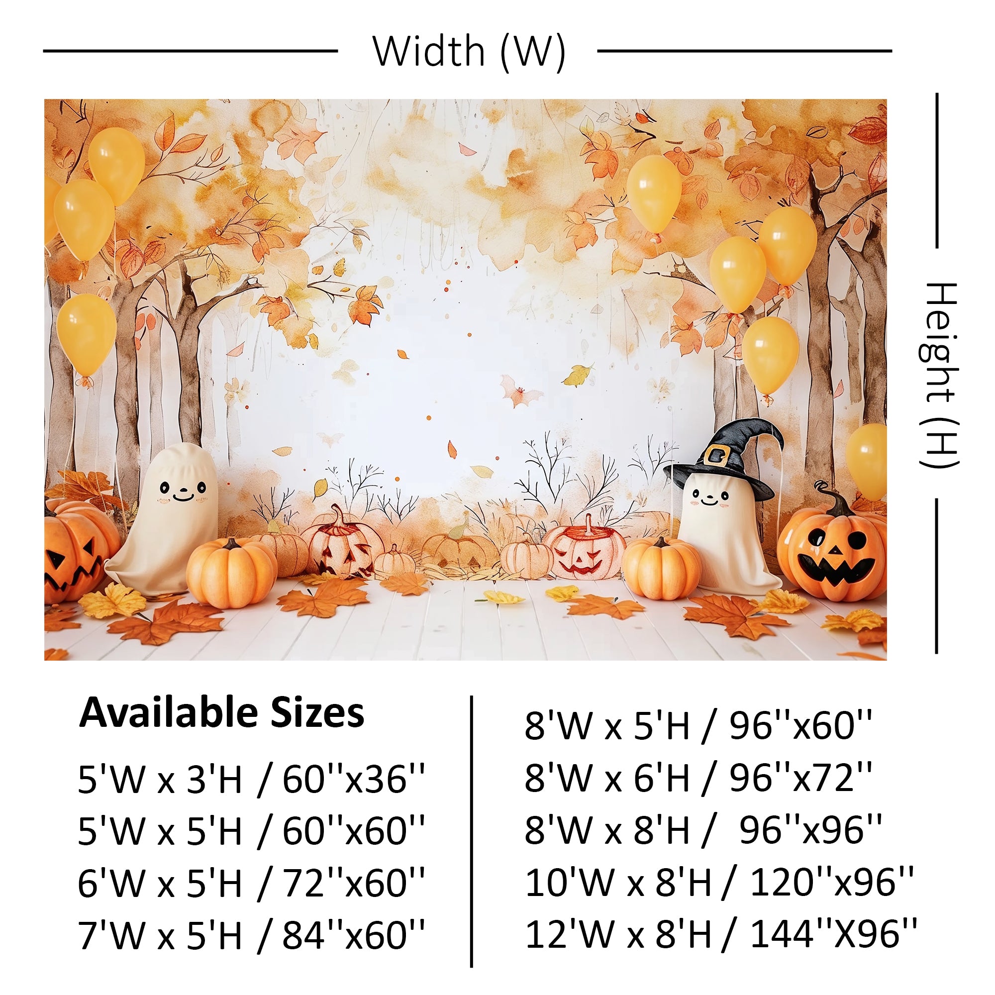 Cute Halloween Woodland Backdrop