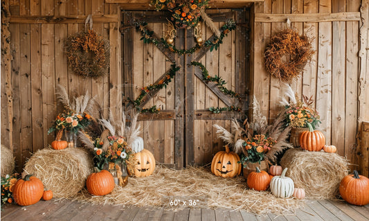 Rustic Harvest Barn Backdrop