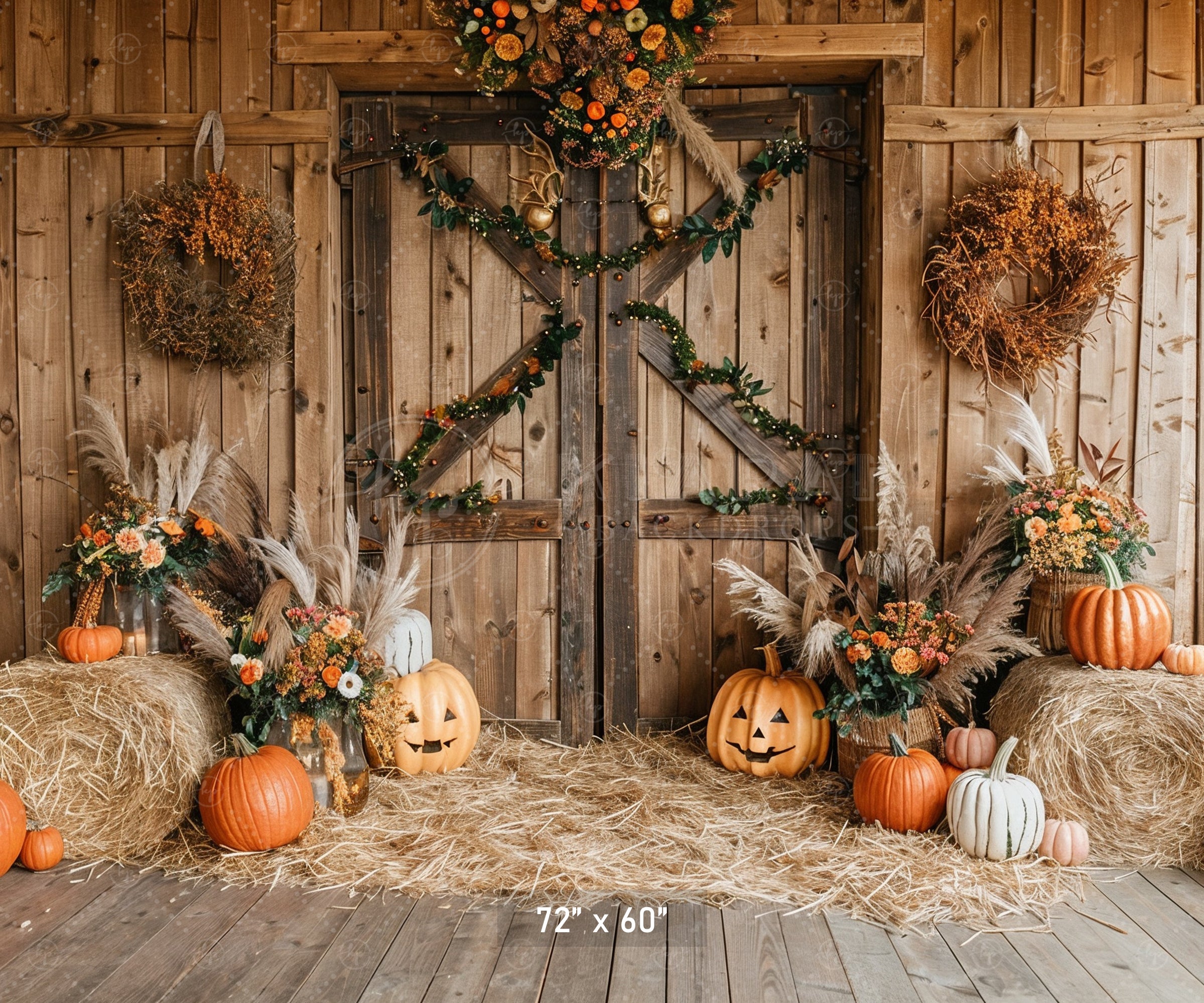Rustic Harvest Barn Backdrop