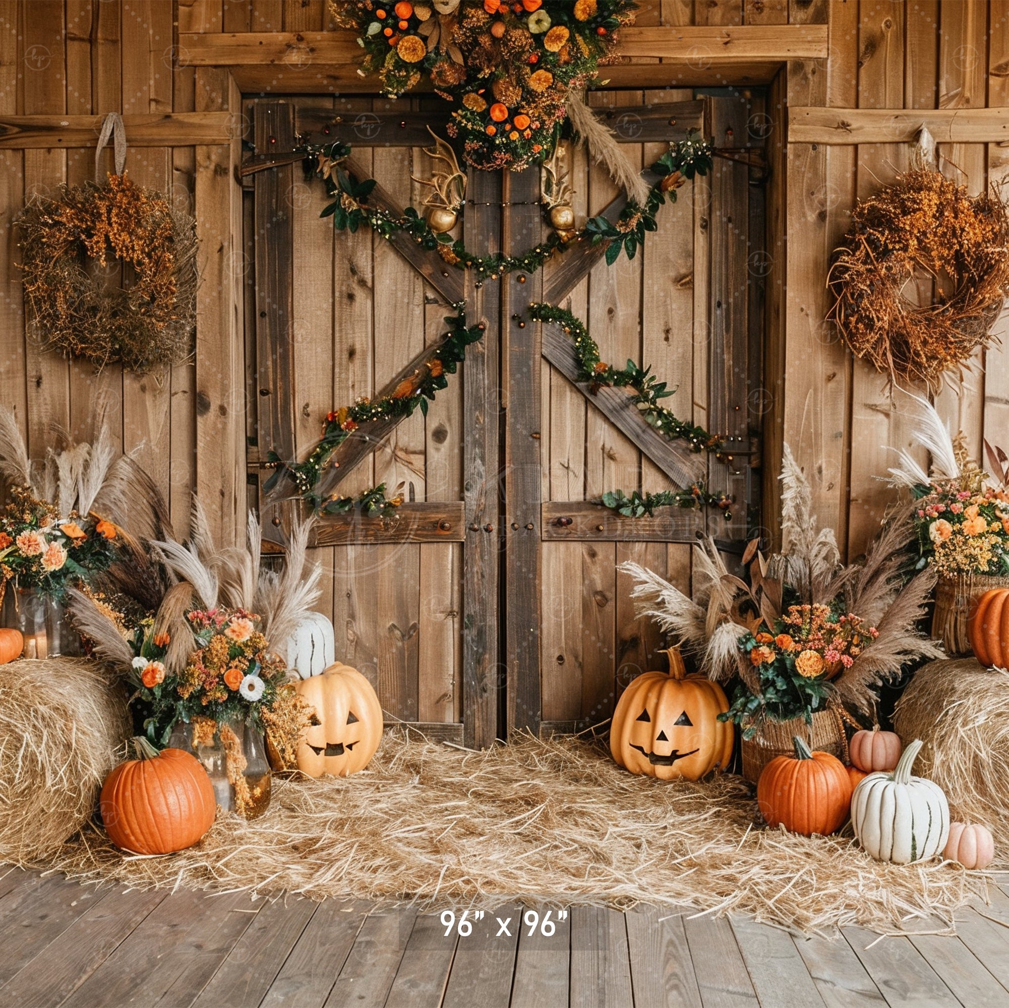 Rustic Harvest Barn Backdrop