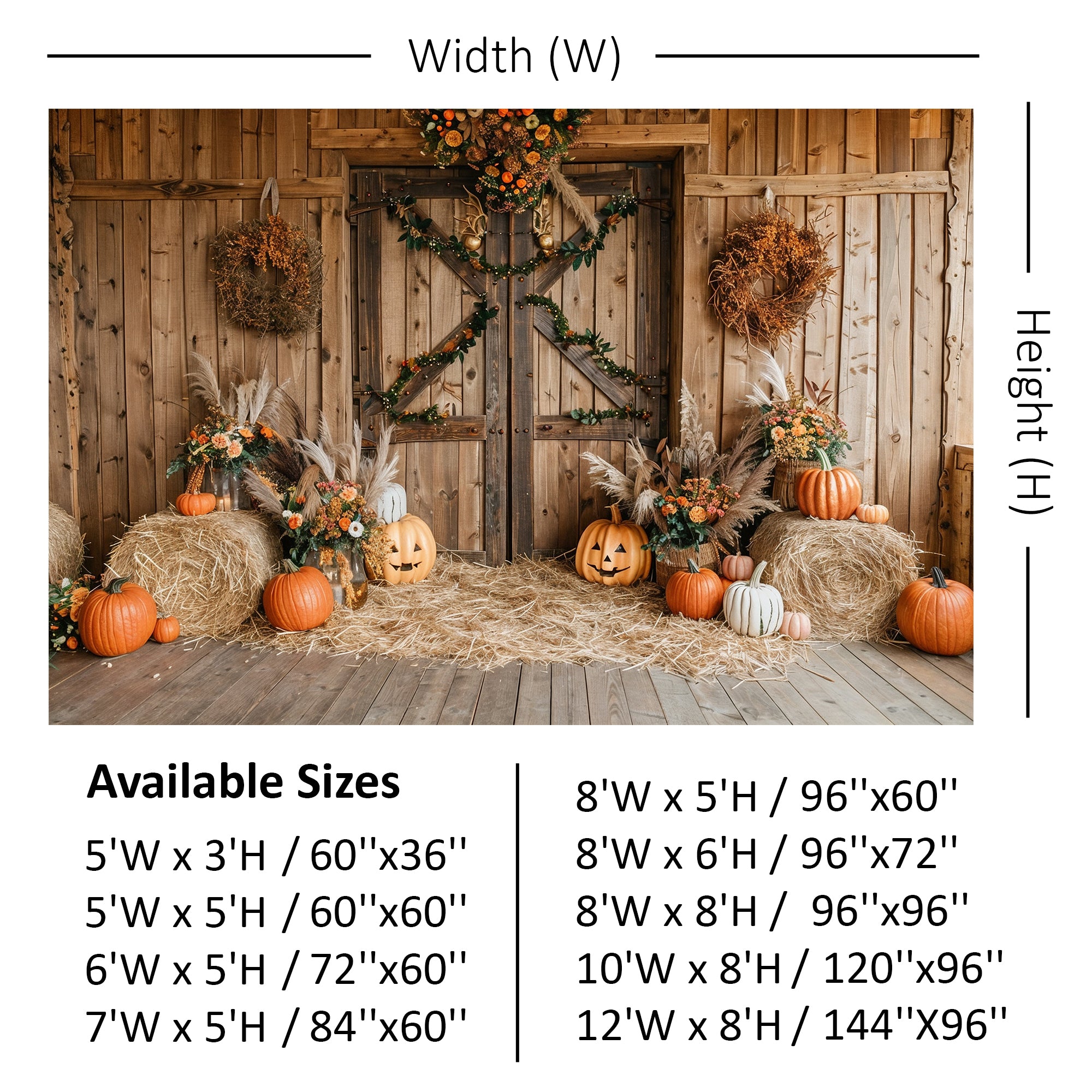 Rustic Harvest Barn Backdrop