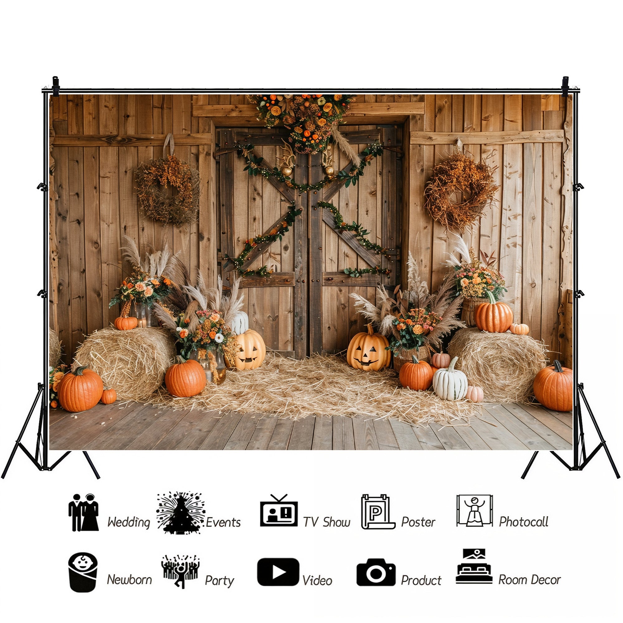 Rustic Harvest Barn Backdrop