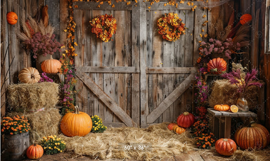 Autumn Barn Harvest Backdrop