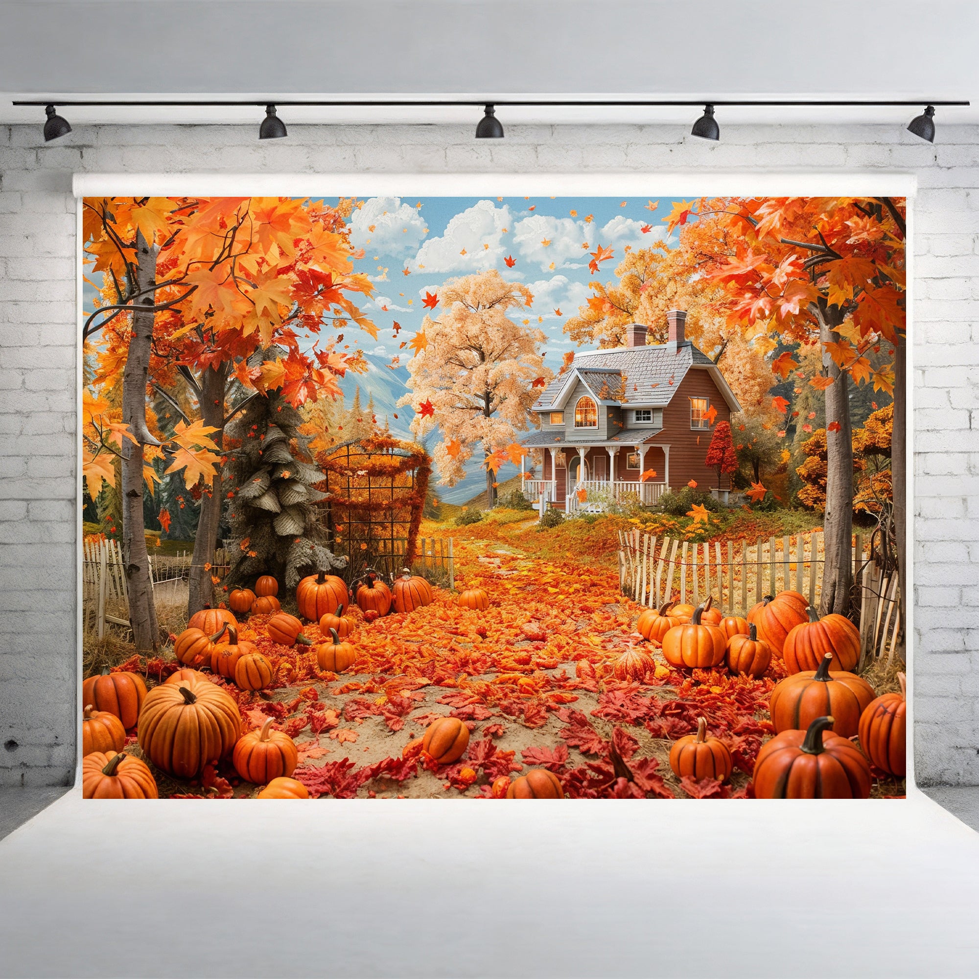 Autumn Country Cottage Backdrop