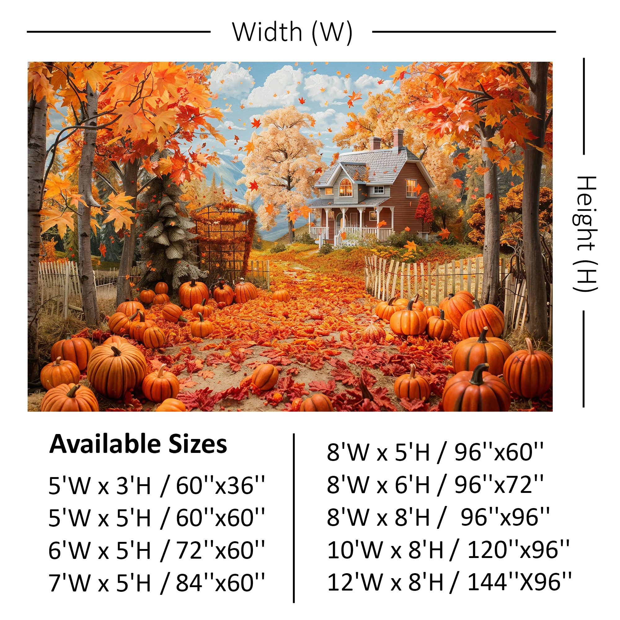 Autumn Country Cottage Backdrop