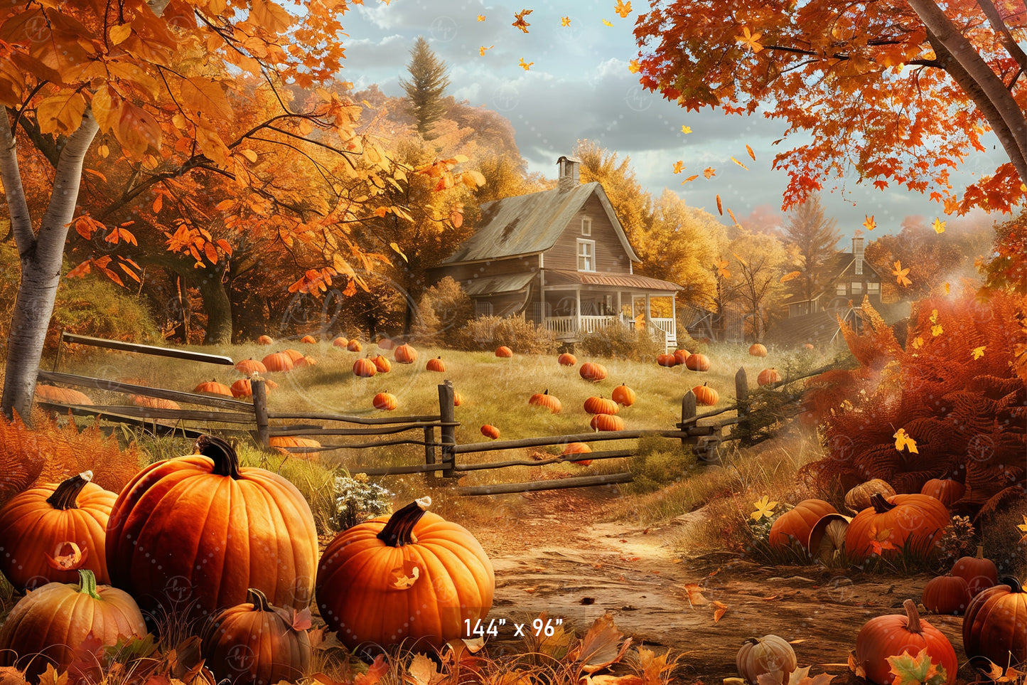 Pumpkin Patch Homestead Backdrop