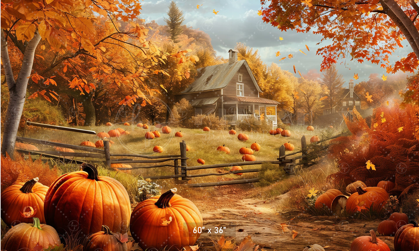 Pumpkin Patch Homestead Backdrop