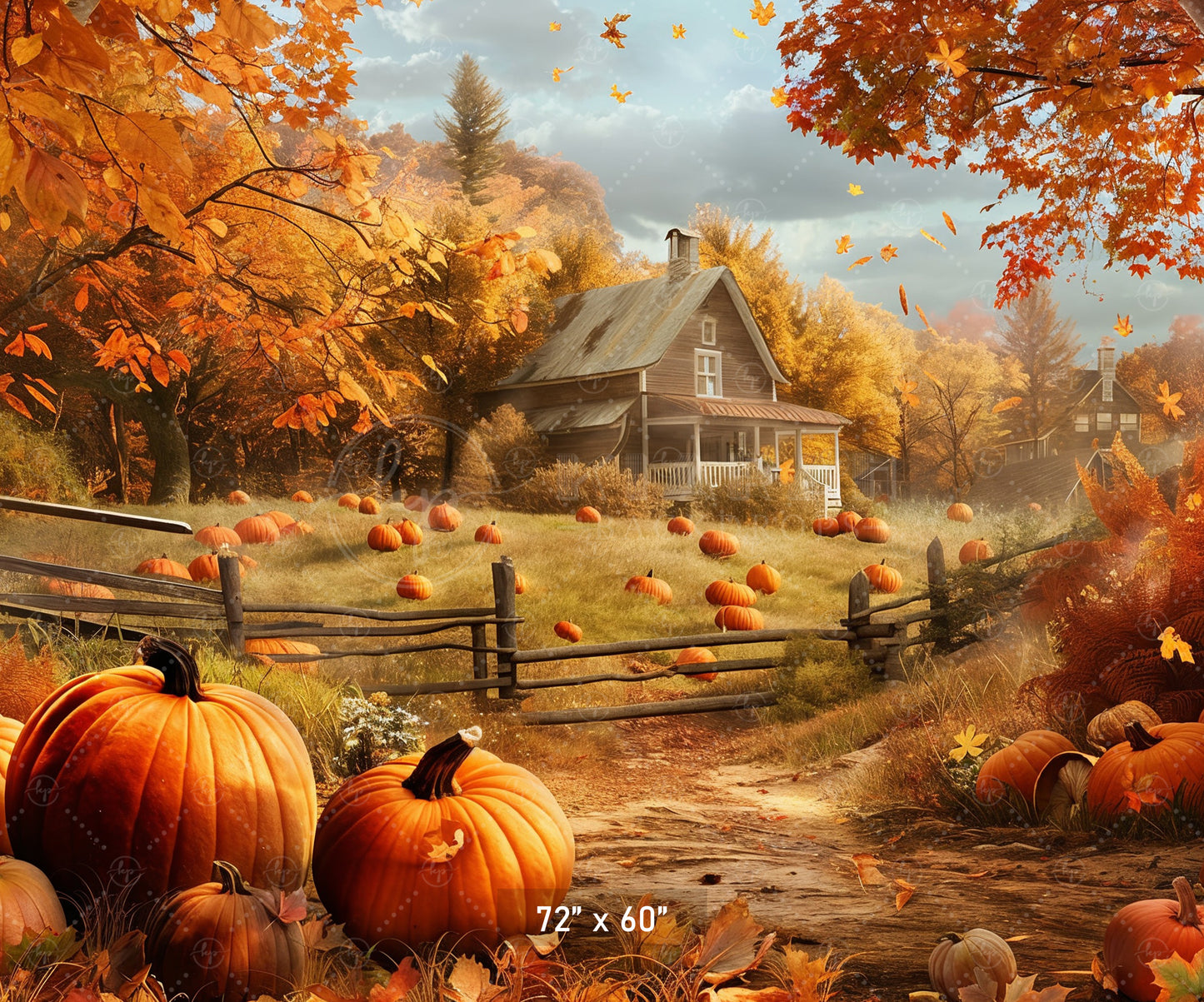 Pumpkin Patch Homestead Backdrop