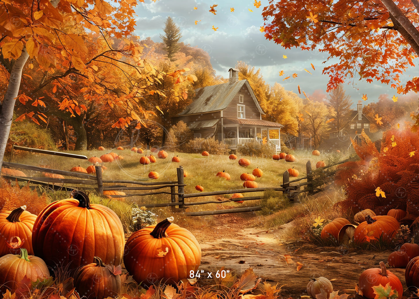 Pumpkin Patch Homestead Backdrop