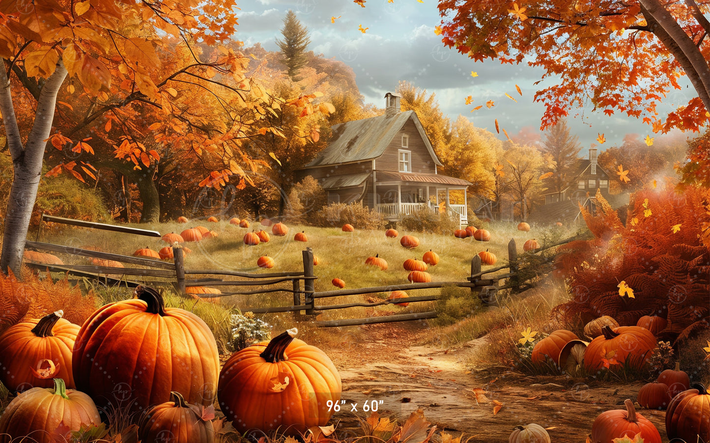 Pumpkin Patch Homestead Backdrop