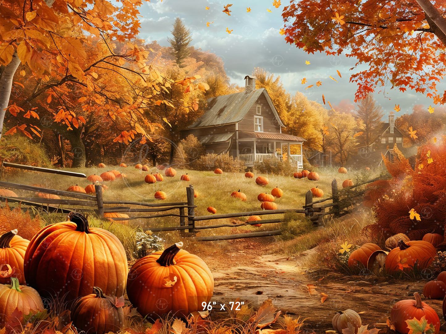 Pumpkin Patch Homestead Backdrop