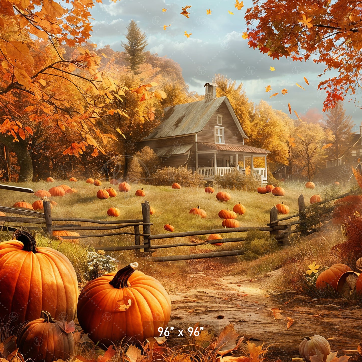 Pumpkin Patch Homestead Backdrop