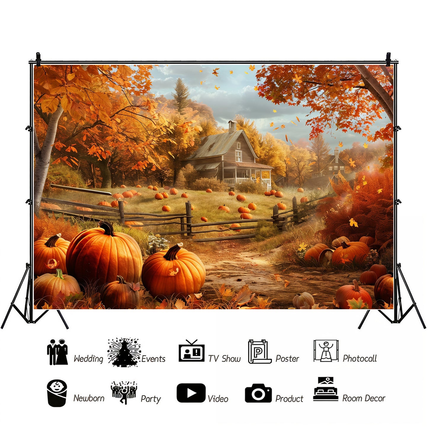 Pumpkin Patch Homestead Backdrop