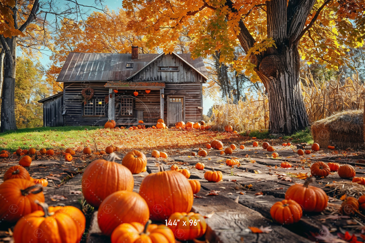 Pumpkin Farmhouse Backdrop