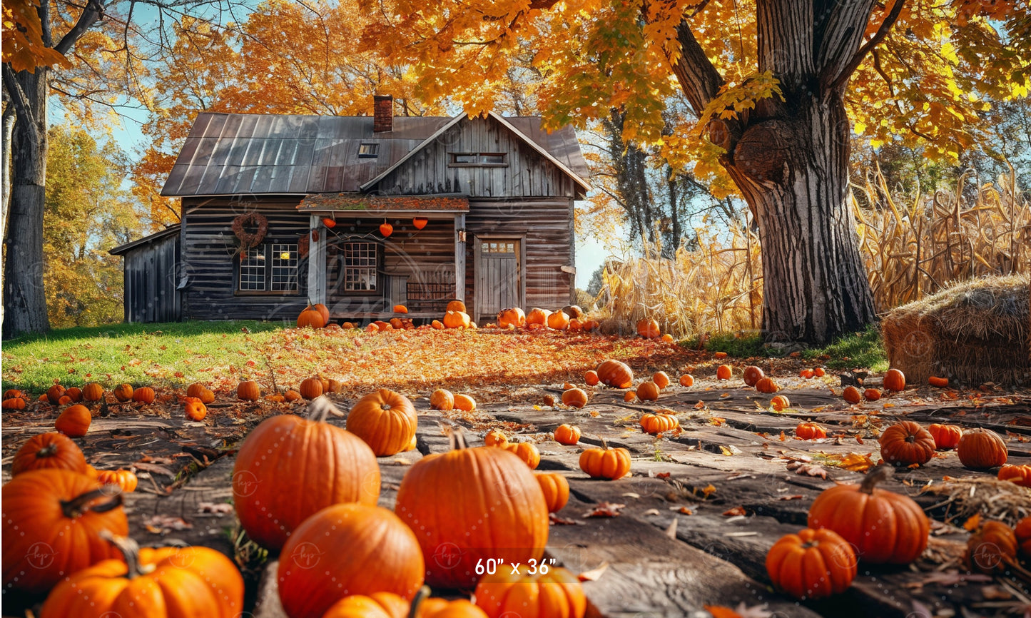 Pumpkin Farmhouse Backdrop