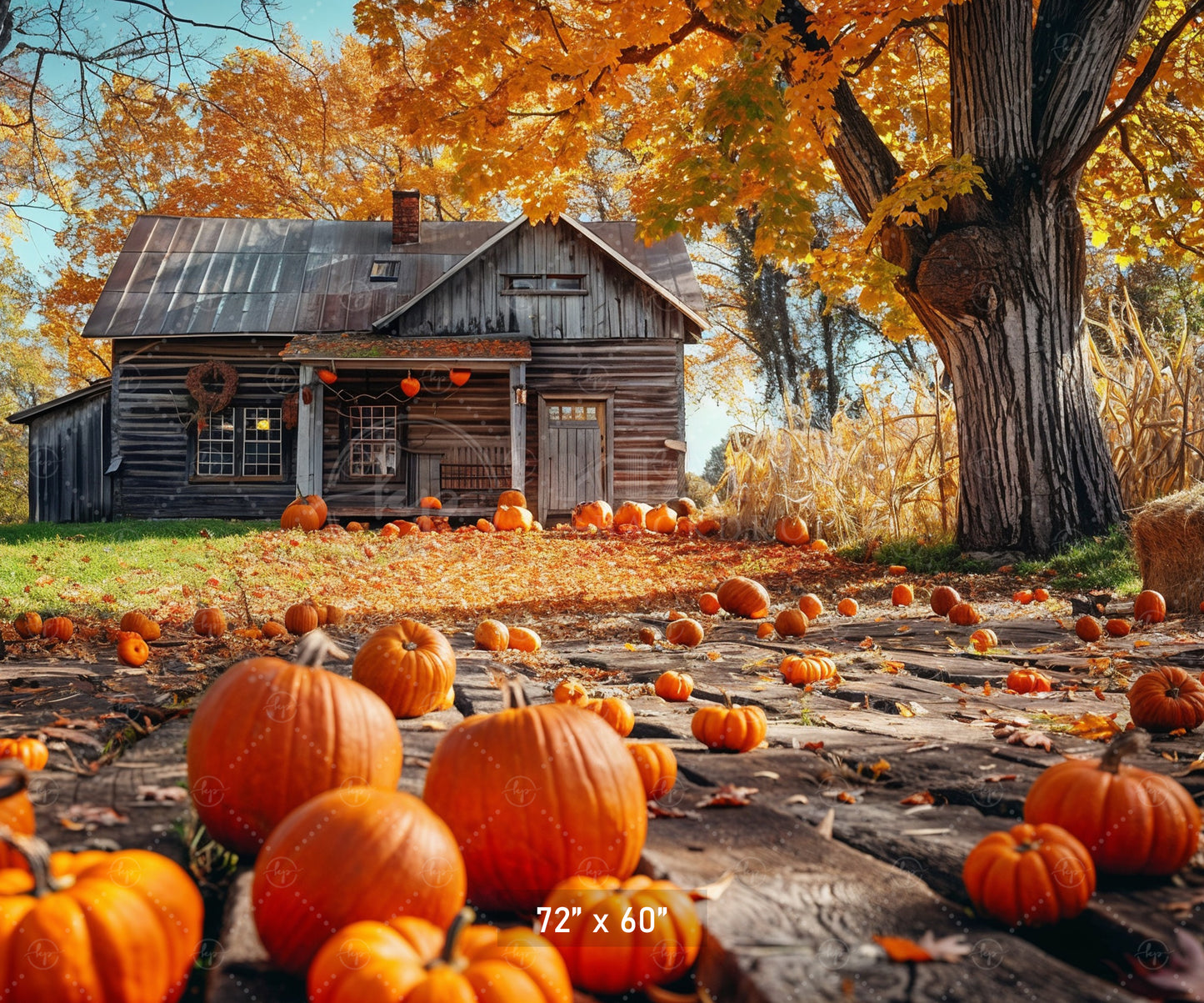 Pumpkin Farmhouse Backdrop