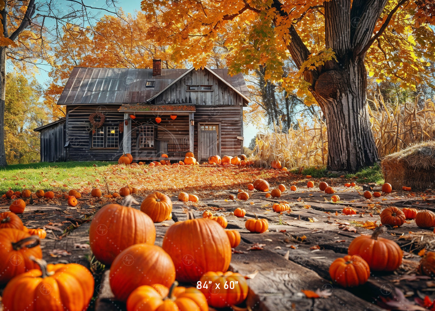 Pumpkin Farmhouse Backdrop