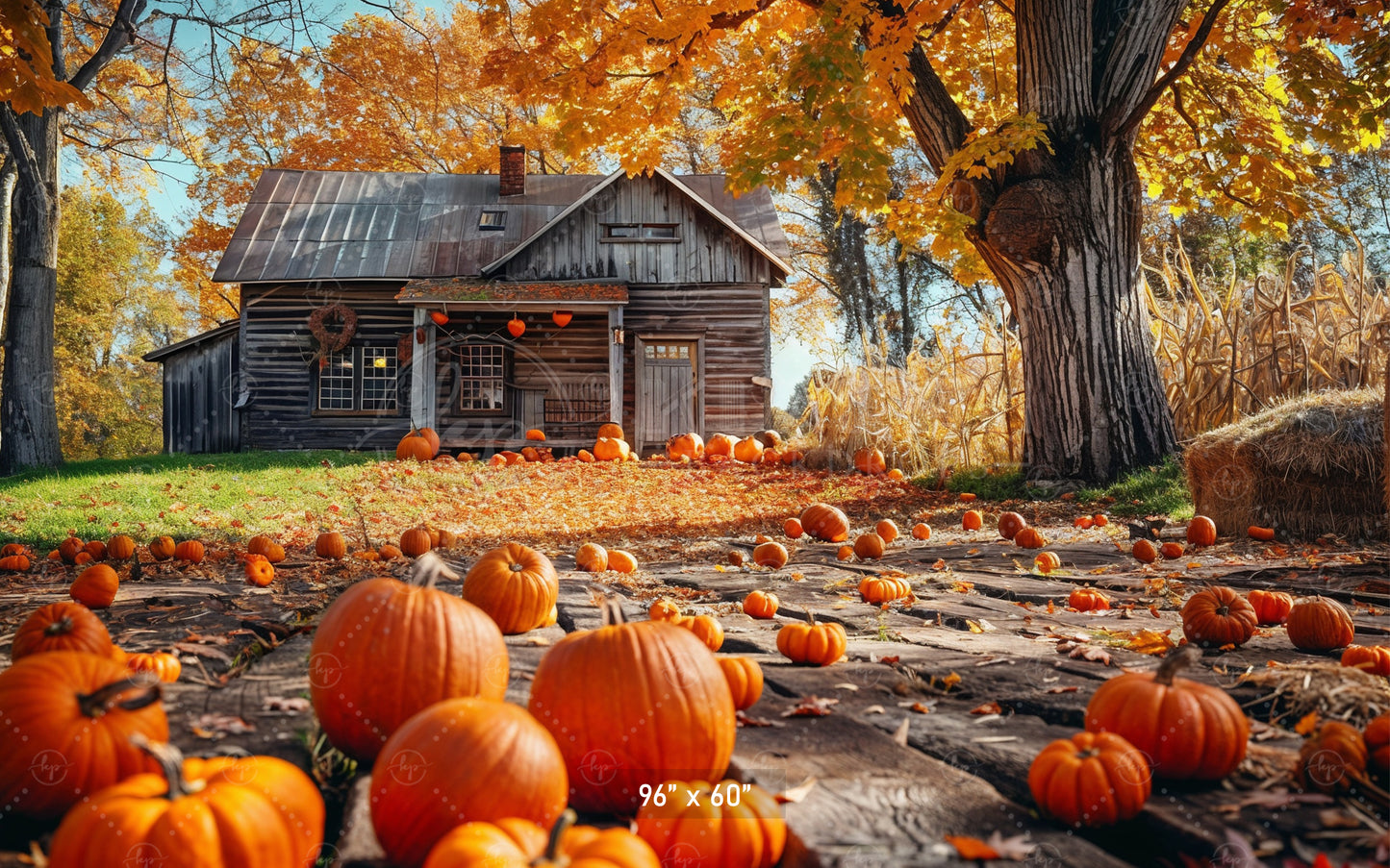 Pumpkin Farmhouse Backdrop