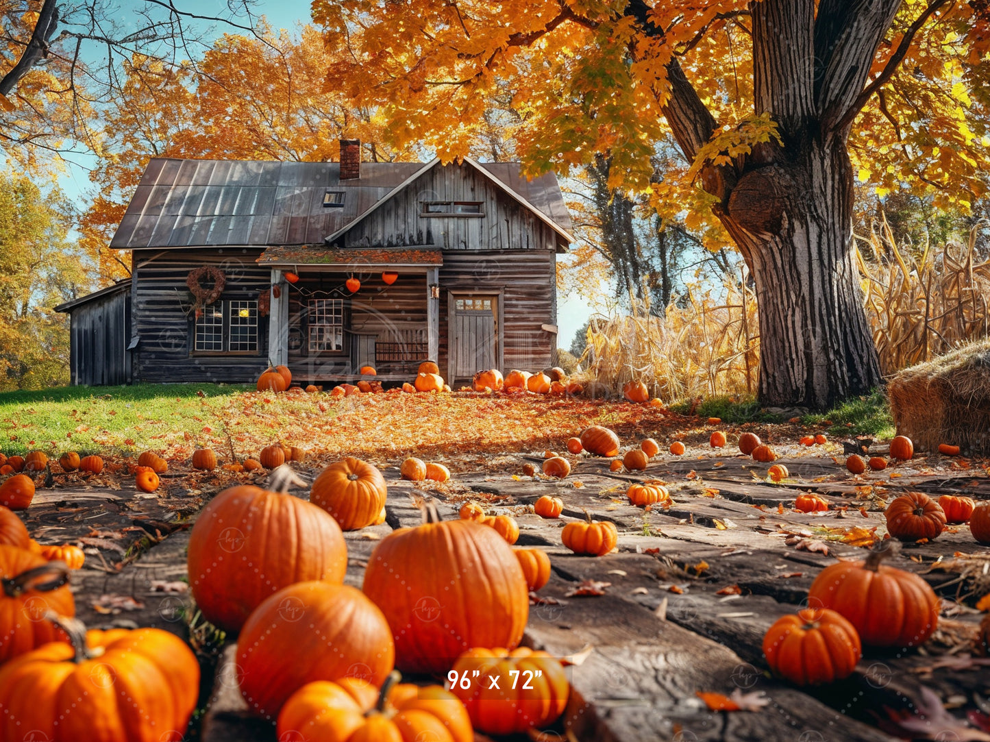 Pumpkin Farmhouse Backdrop