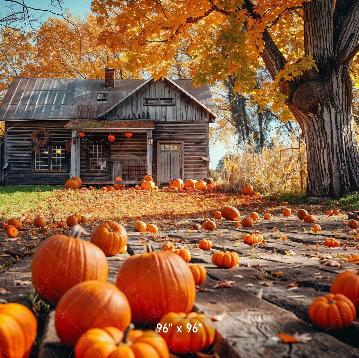 Pumpkin Farmhouse Backdrop