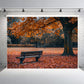 Autumn Park Bench Backdrop