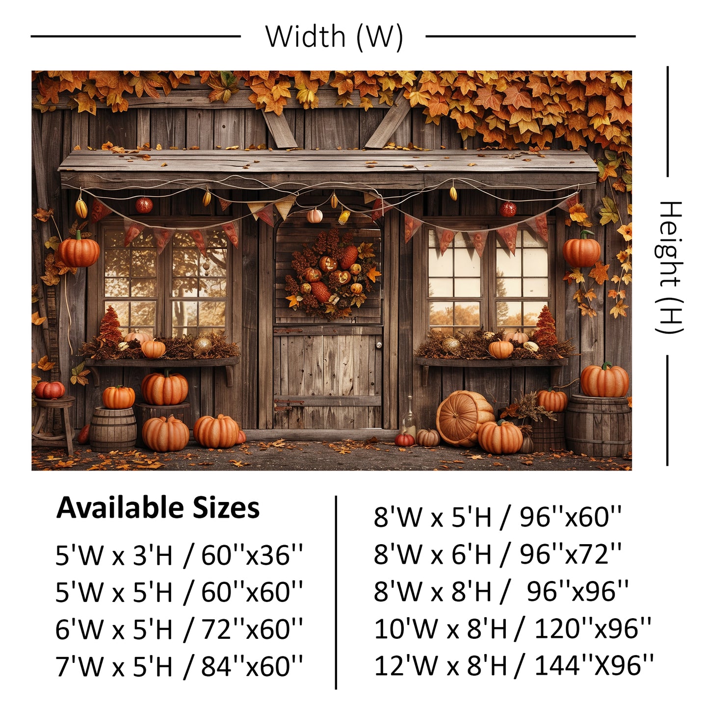 Festive Autumn Porch Backdrop