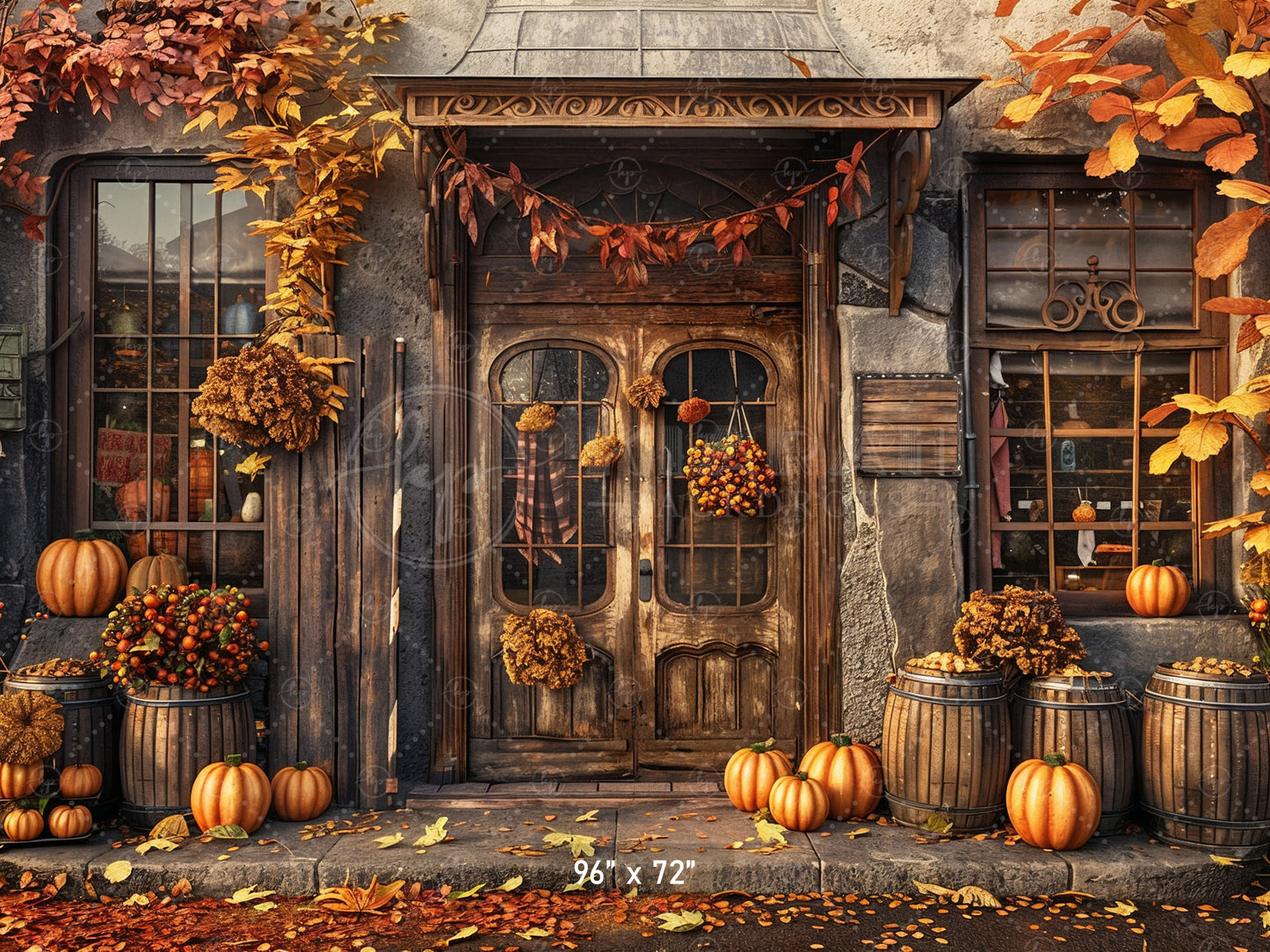 Vintage Autumn Storefront Backdrop