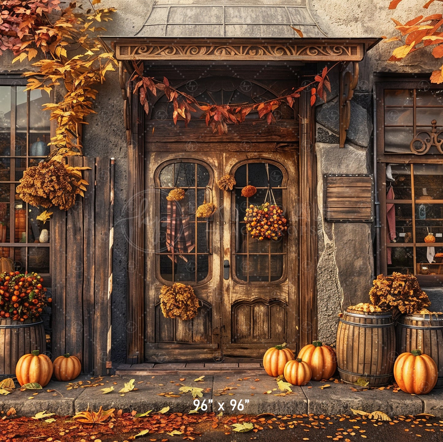 Vintage Autumn Storefront Backdrop