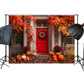 Festive Fall Red Doorway Backdrop