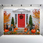 Festive Colonial Fall Porch Backdrop