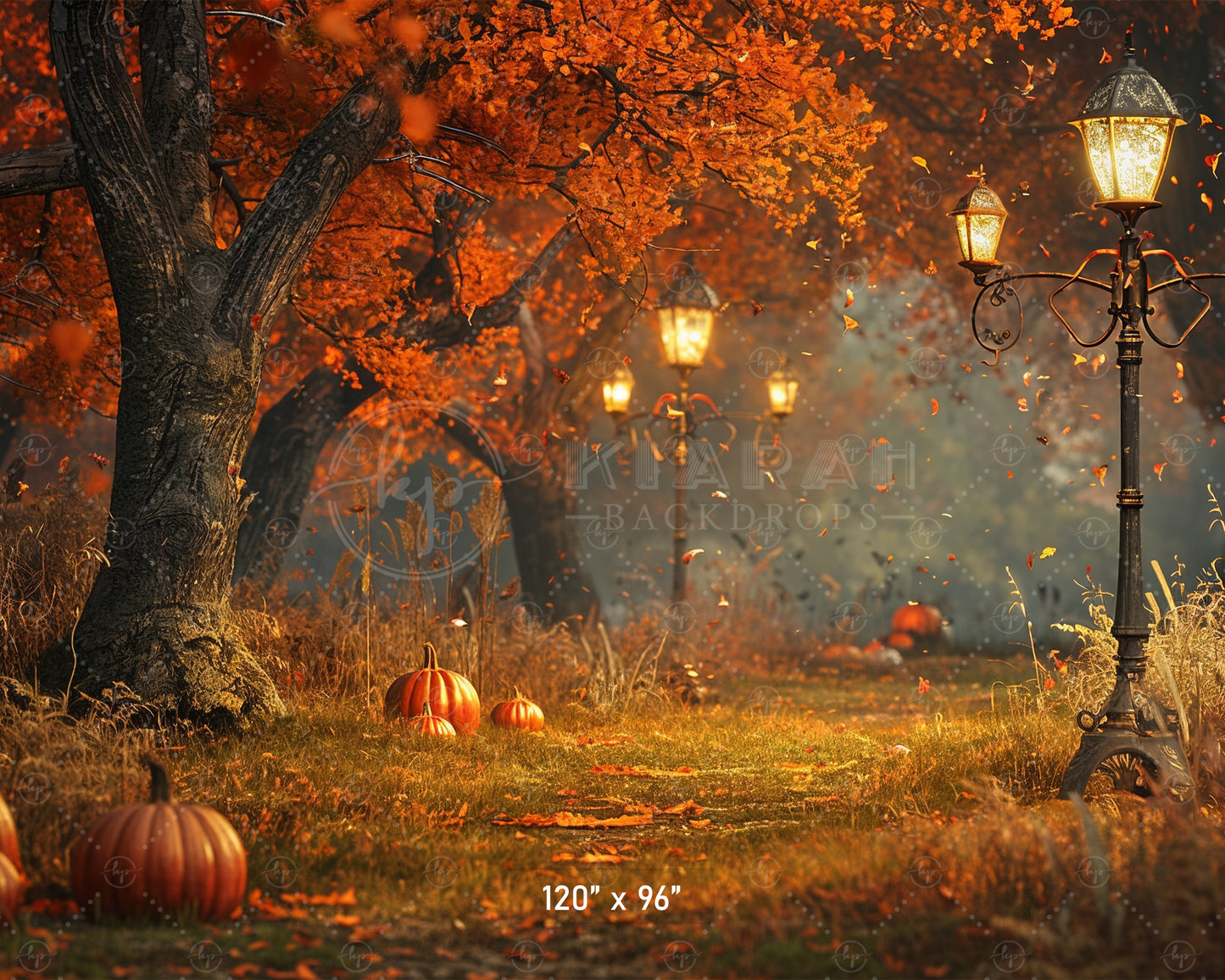 Enchanted Autumn Pathway Backdrop