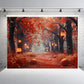 Spooky Autumn Lantern Path Backdrop