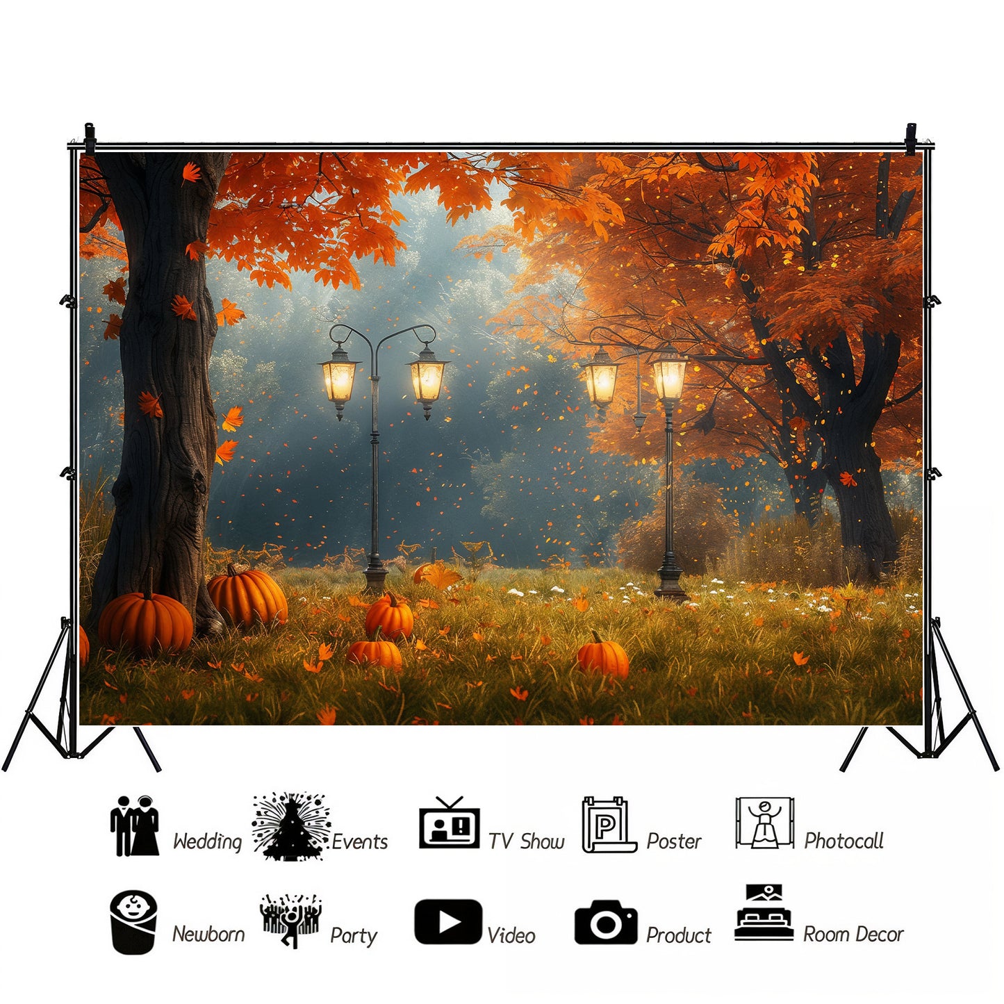 Autumn Glow Meadow Backdrop