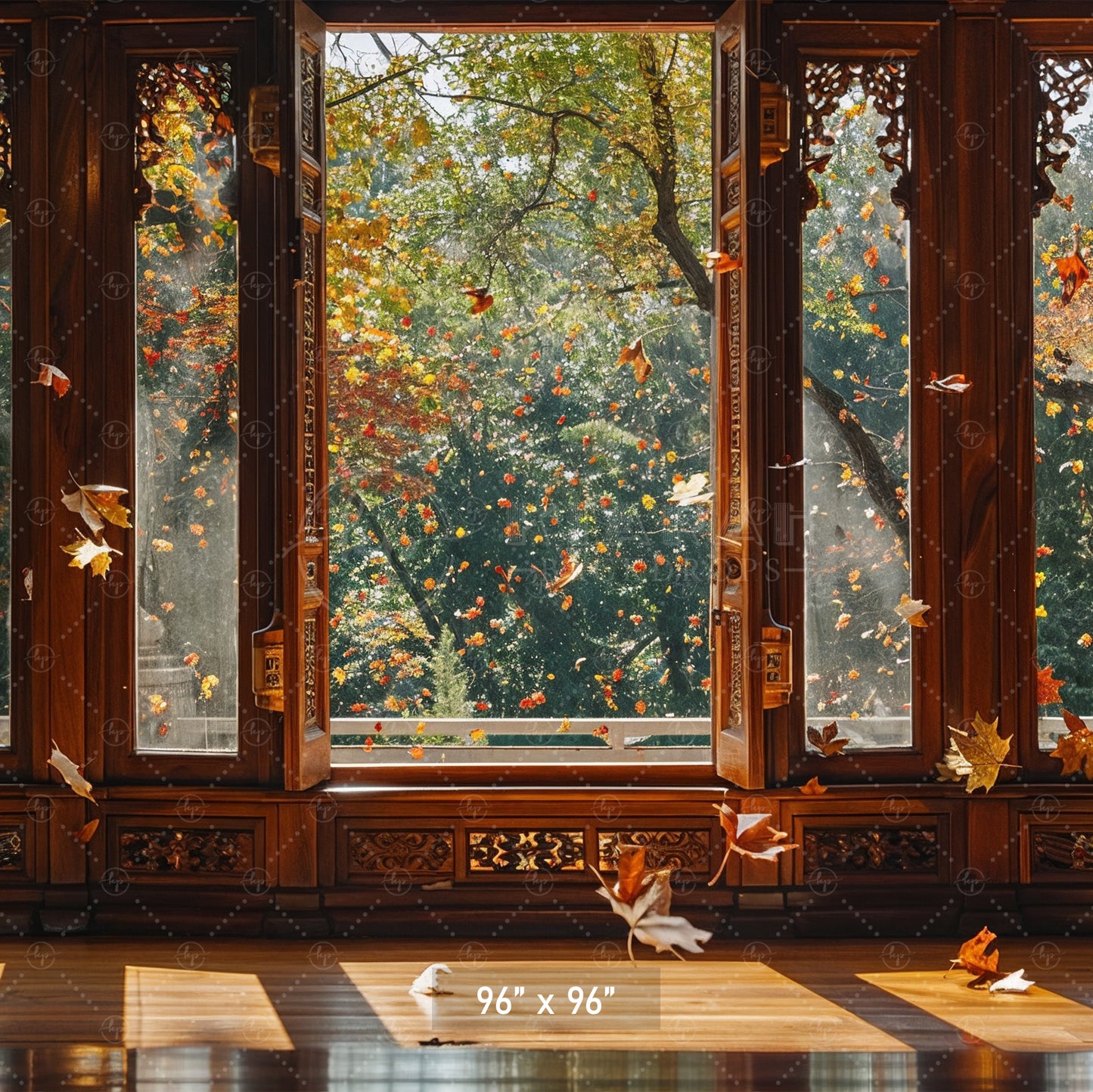 Autumn Window View Backdrop