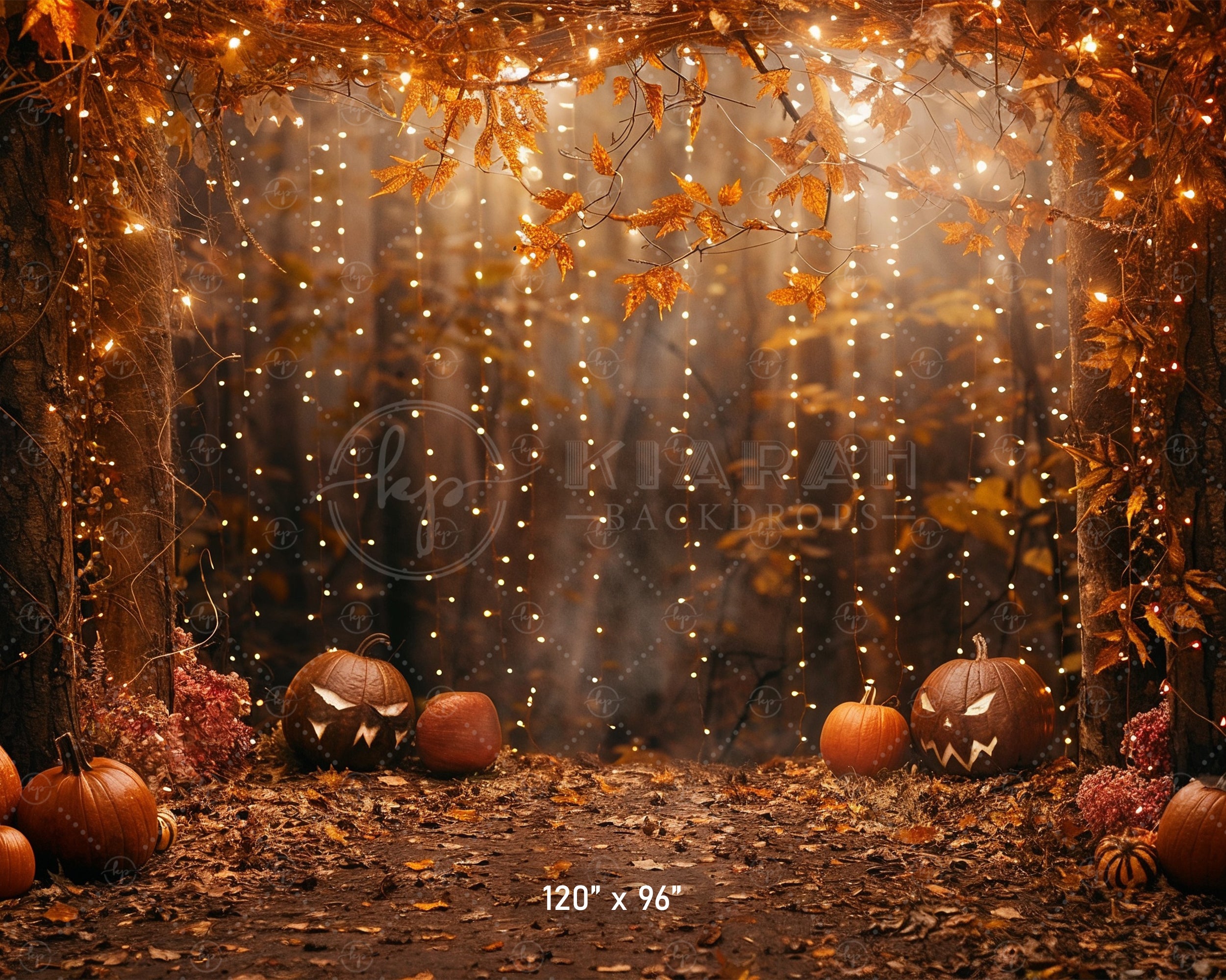 Spooky Autumn Lights Backdrop